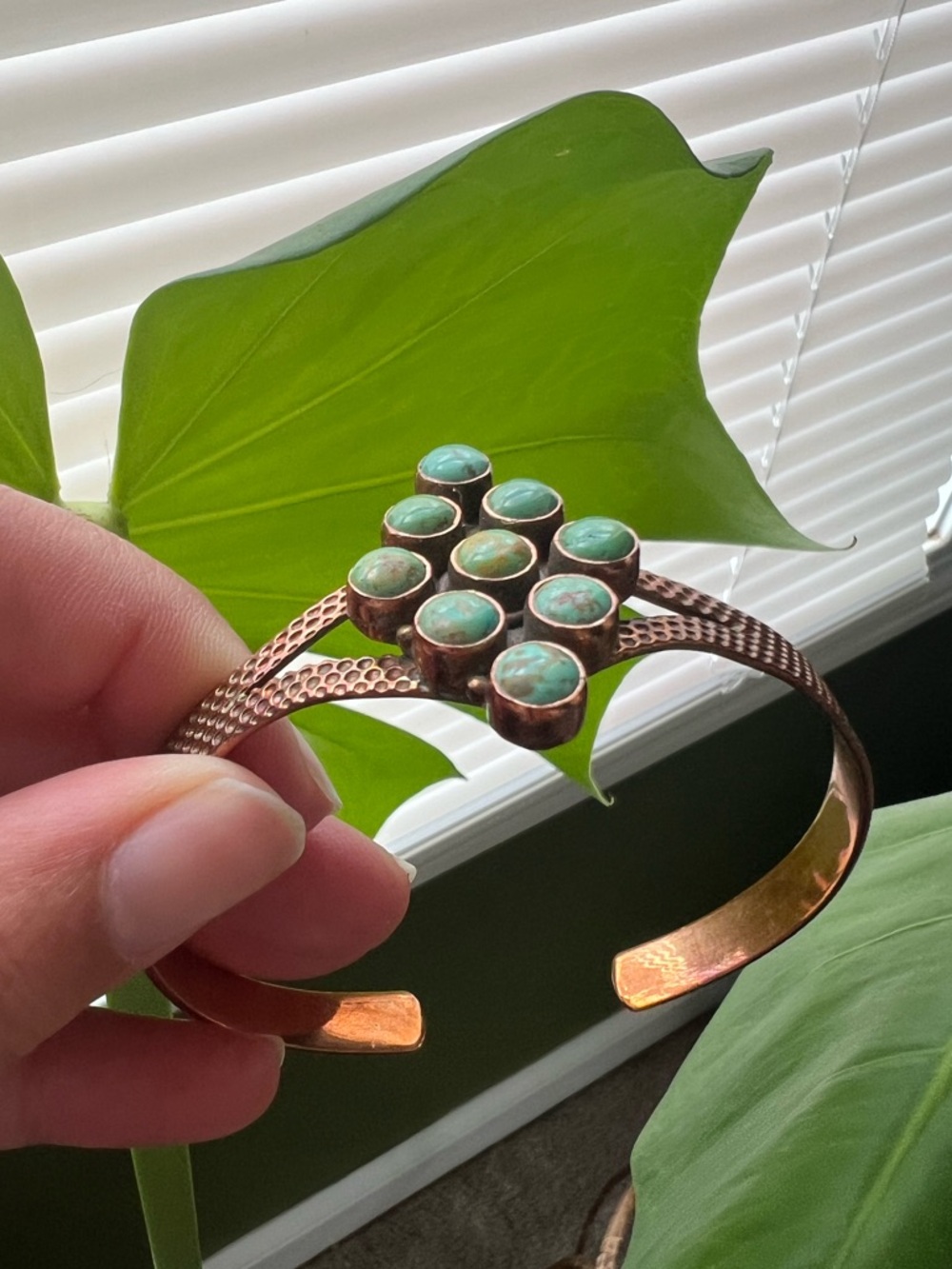 Copper Turquoise Cuff - Picture 3 of 4